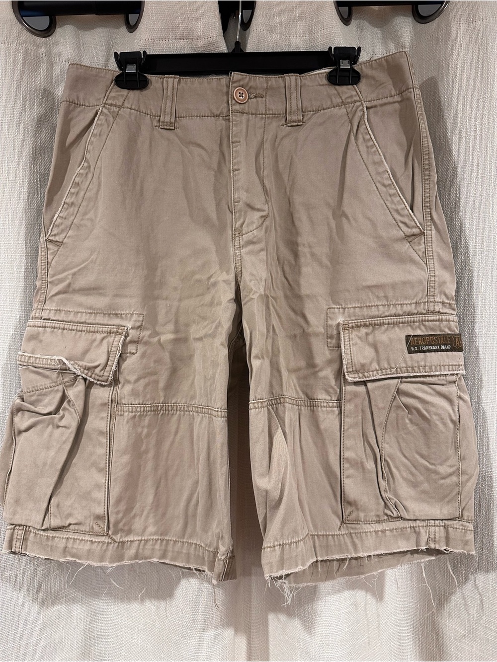 Aeropostale Men's Tan Cargo Shorts with Multi Pockets